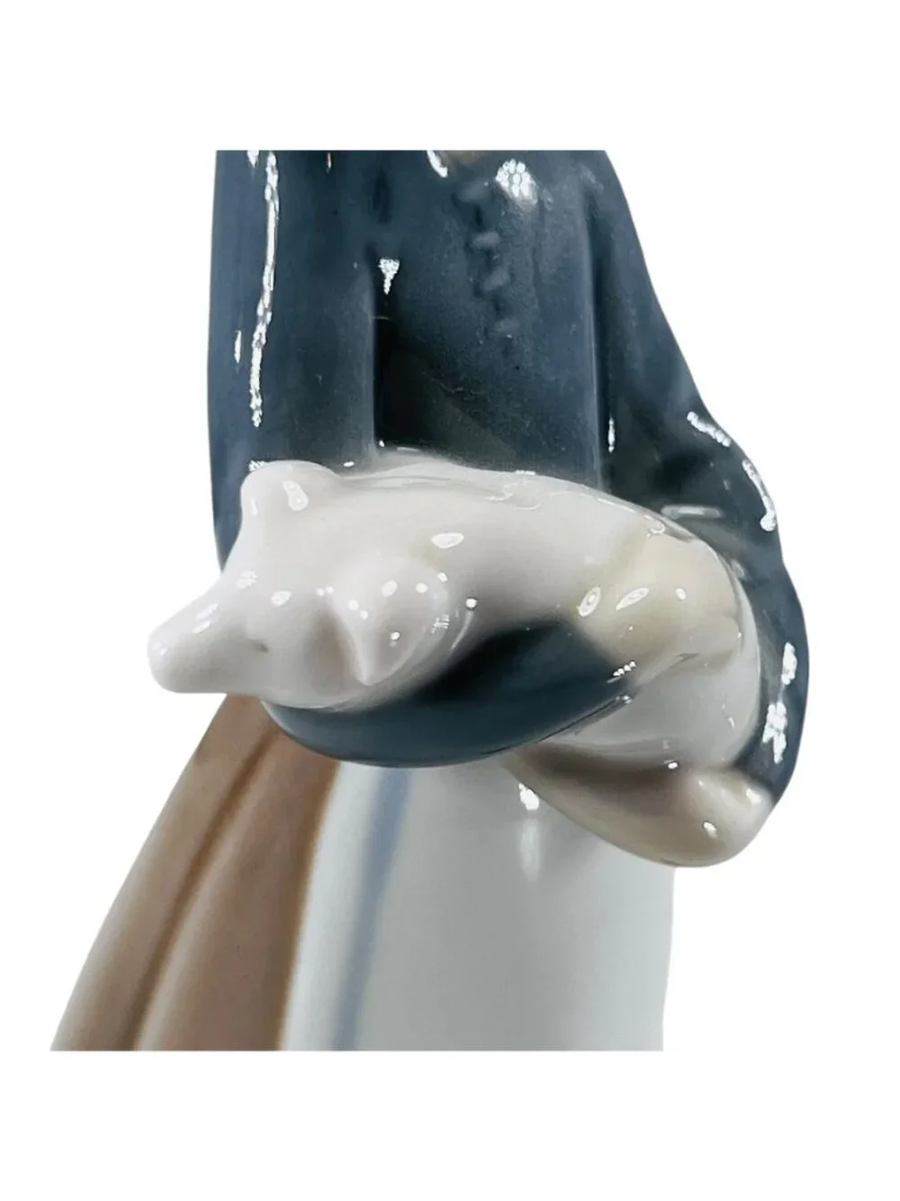 Lladró Figurine Young Girl With Pig 1977 Daisa Porcelain Collectible Sculpture - Picture 7 of 8